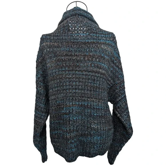 Zadig & Voltaire Milord Mix Wool Blend Blue Italian Made Cowl Neck Sweater Small - Picture 4 of 8
